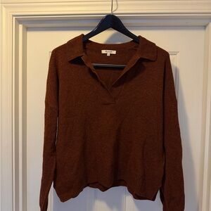Madewell dark red Collared Knit Top